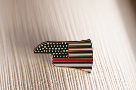 1st Defender Thin Red Line Pin 1 inch, Lapel Pin